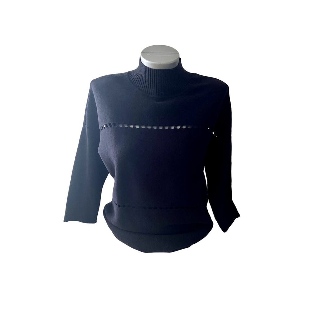 NWT Women's Black Sweater with Cut Outs Alfani Size Small New Designer